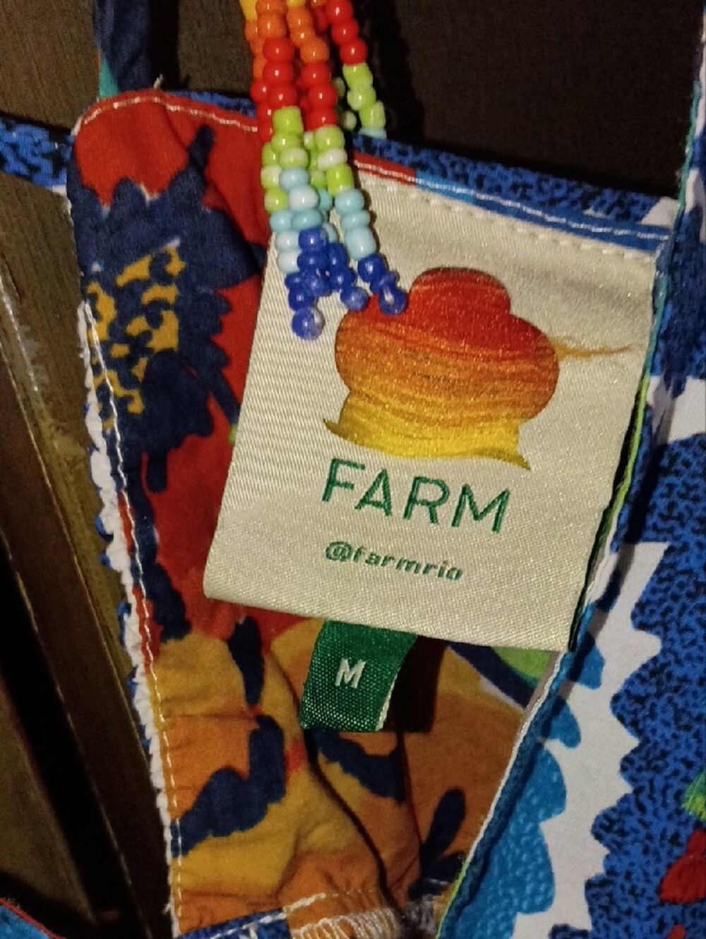 FARM Rio Vibrant Multicolor Floral Slip with Beaded Straps - Picture 2 of 7